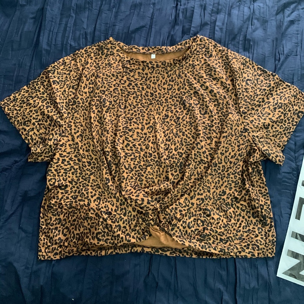 SHEIN Plus Crop Top Animal Print 2XL